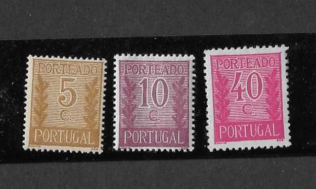 3 selos porteados novos. Portugal 1940