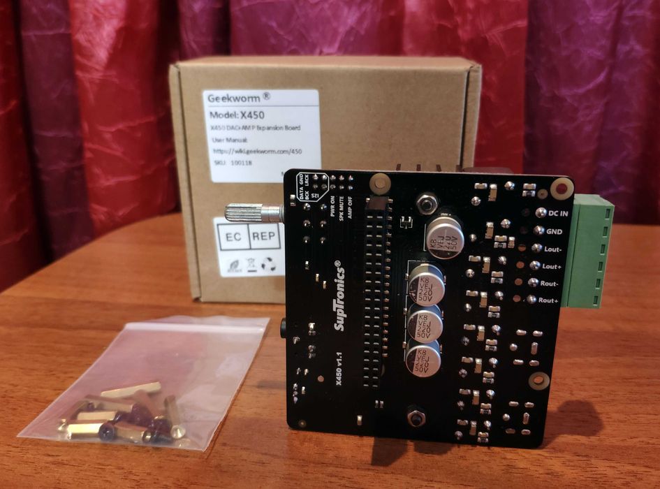 Звукова плата для Raspberry Pi з 2x100W підсилювачем SupTronics X450