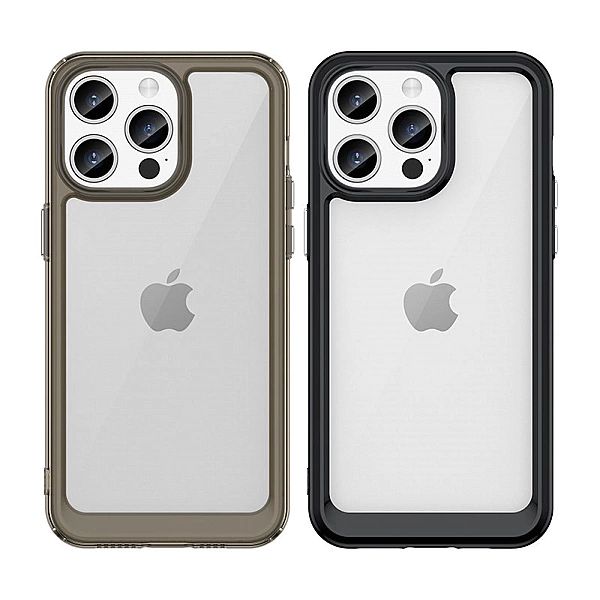Etui Outer Braders z żelową ramką do iPhone 15 Pro czarne