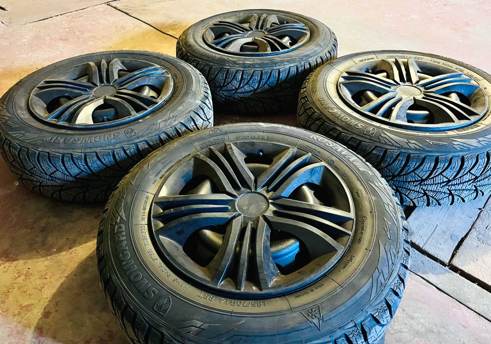 Зимние колеса в сборе 185/70 R14 Идеал + Колпаки