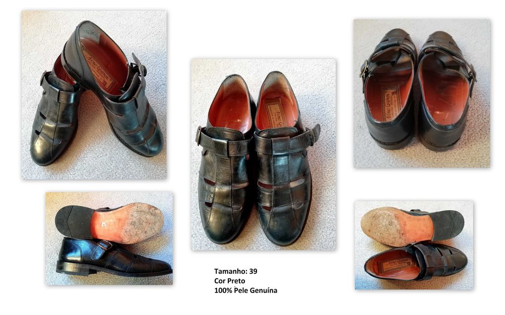 Sandálias ou sapatos abertos homem em pele - Nº 39 (preto) e Nº40