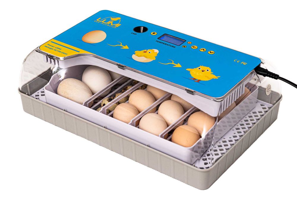 Zestaw INKUBATOR AUTOMATYCZNY LUMI do 20jaj z tacą uniwersalną owoskop