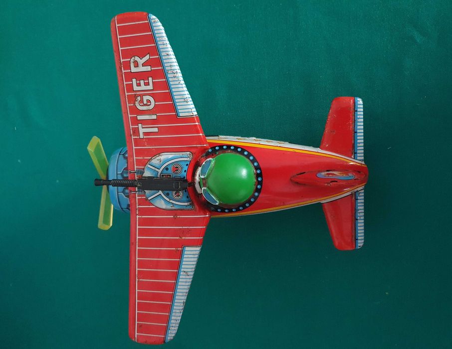 Tiger Plane, Modern Toys - Avião de Lata - Anos 60 - Japão
