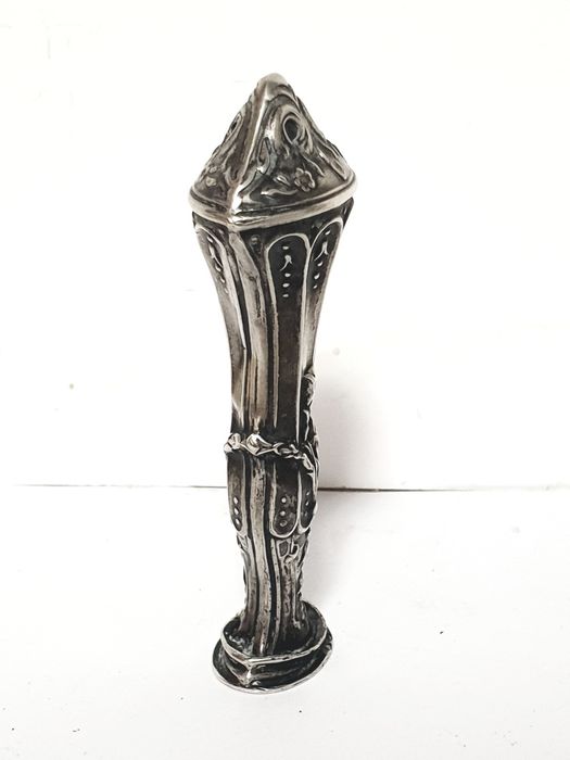 Antigo carimbo de lacre / sinete em prata portuguesa