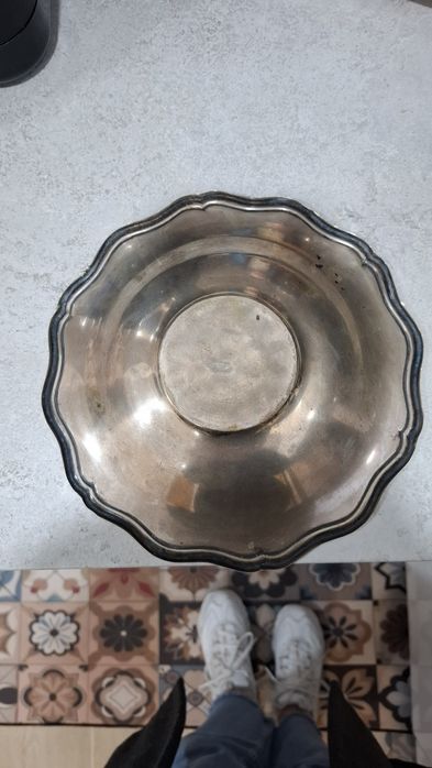 Salva em prata Portuguesa  punção  Águia