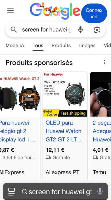Smartwatch Huawei GT2 (avariado)