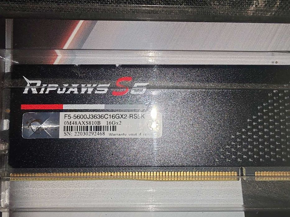 Memória RAM DDR5 G.SKILL Ripjaws S5 Series 32GB (2x16GB) 5600MHz CL36