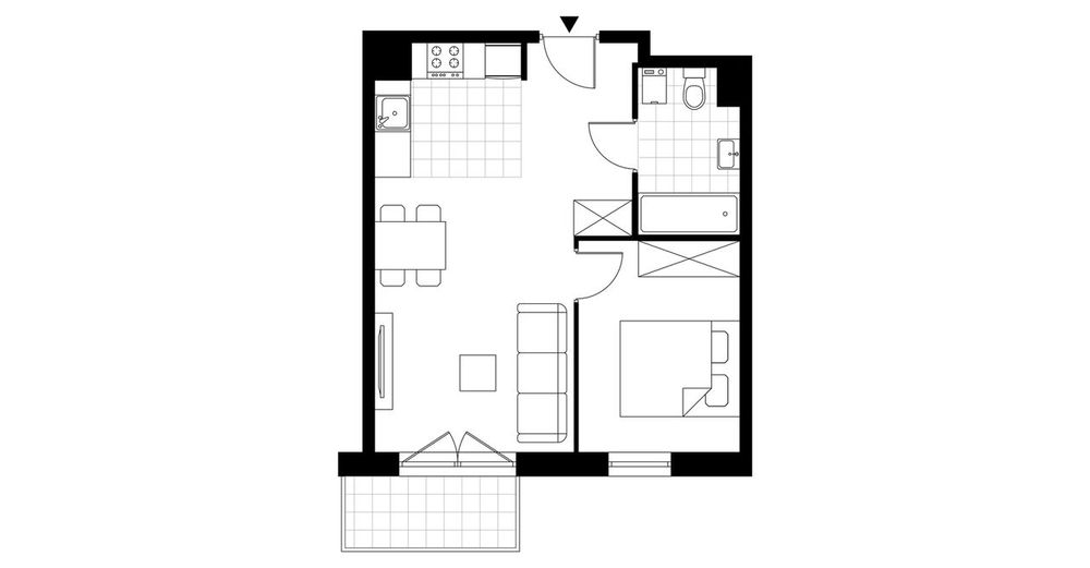 2-pokojowe mieszkanie 38 m² + balkon - Widok 4