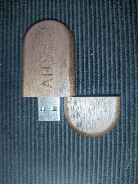~Флешка дерев'яна подарункова на 64GB USB 2.0 + OTG перехідник