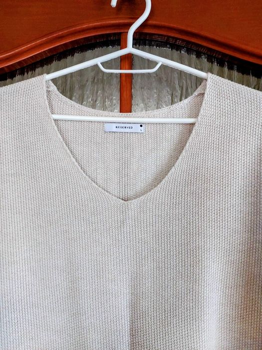 Sweter, bezrękawnik, kremowy. Reserved  rozmiar L/XL
