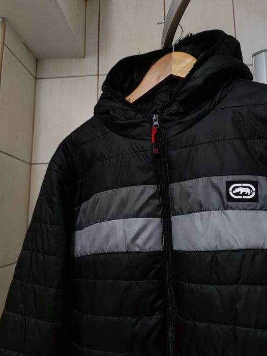 kurtka puchowa cienka XL Ecko unltd czarna szara siwa jacket bluza hoo