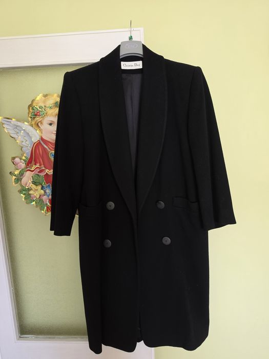 Płaszcz Dior czarny okolice 1980 Vintage