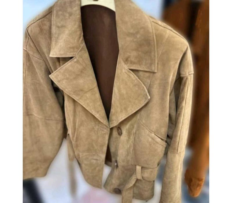 Kurtka stylowa skórzana zamsz ramoneska miu top