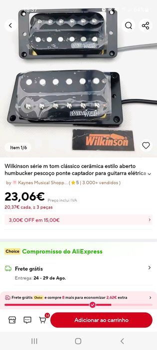 Pickups de guitarra Oripure e Wilkinson