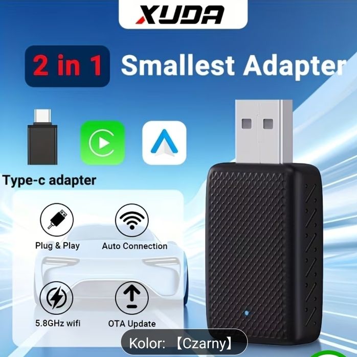 Bezprzewodowy Adapter CarPlay i Android Auto Mini - Konwerter