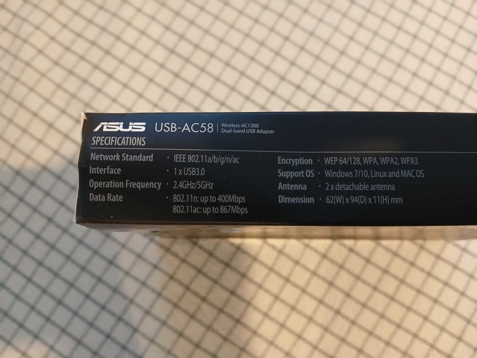 Karta sieciowa Asus USB-AC58 do 867MBit, mega zasięg