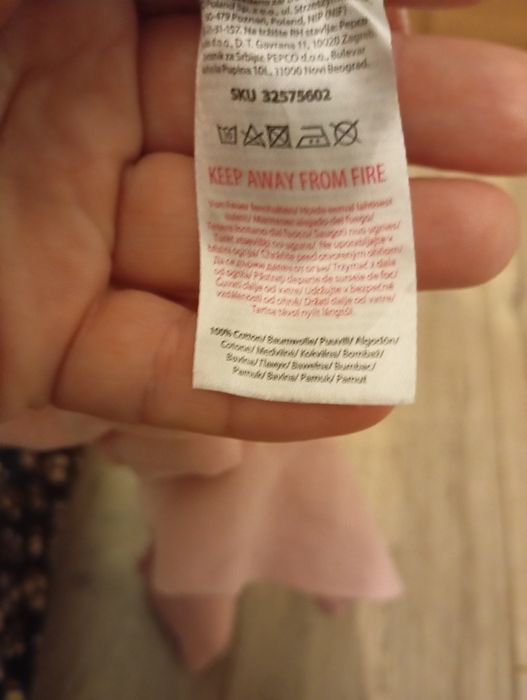 Body bawełniane z długim rękawem 68 z falbanką