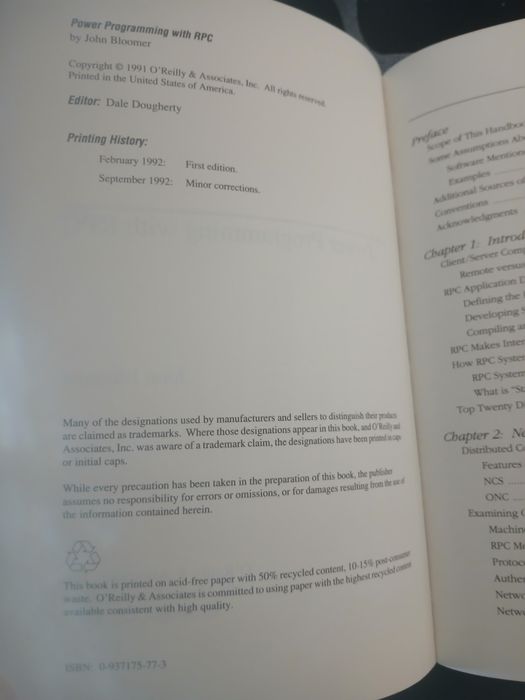 Power programming with rpc, John bloomer, Unix network programming