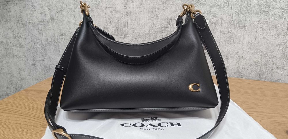 Шкіряна сумка Coach juliet чорна