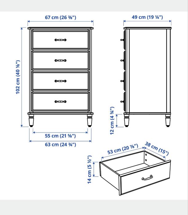 Cómoda IKEA TYSSEDAL Branca – Excelente Estado