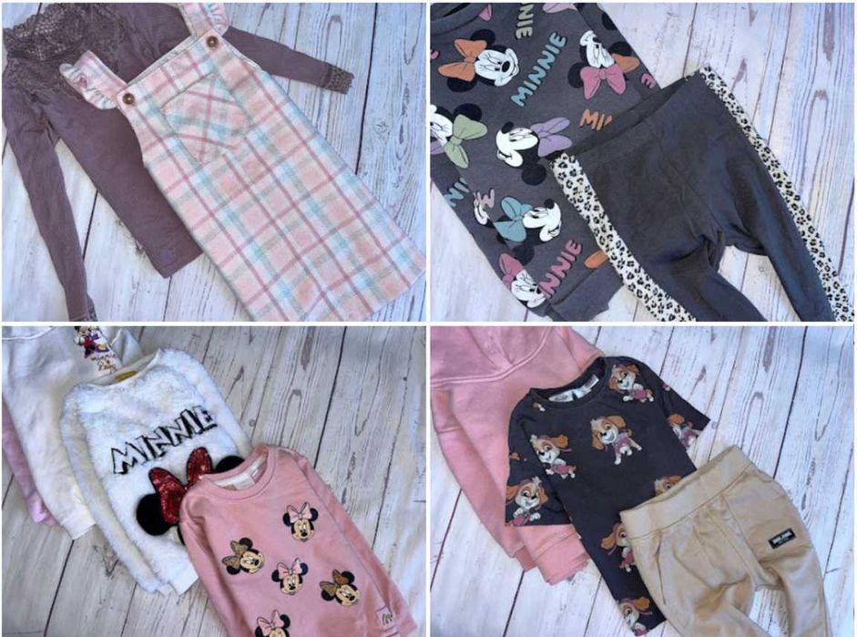 r.98-104 MEGA PAKA 59szt ZESTAW UBRANEK dla córci dziewczynki newbie