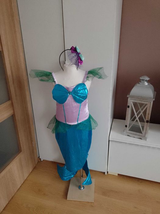 Strój karnawałowy ARIELKA SYRENKA kostium przebranie 146/152 (5)