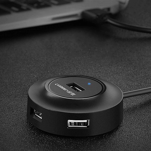 Ugreen HUB 4w1 USB-A - 4xUSB-A 2.0/480Mb/s 1m czarny (CR106)
