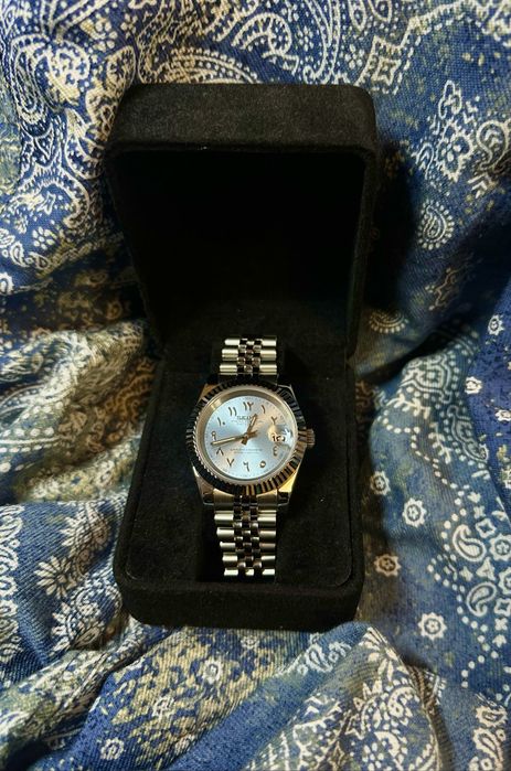 Zegarek automatyczny Seiko mod datejust ice blue nh35 niebieski  Tanio