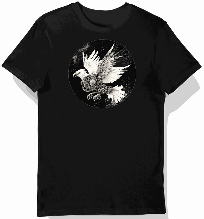 Koszulka męska czarna z motywem ptaków parowych S