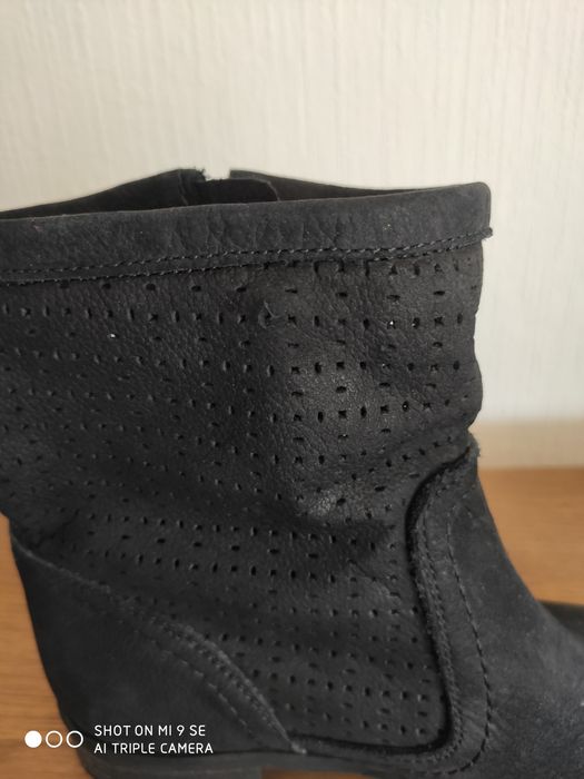 Skórzane botki roz 37