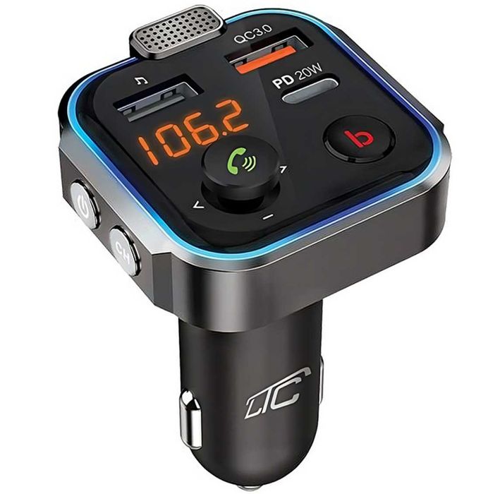 TRANSMITER FM bluetooth ładowarka telefonu MP3 2XUSB SD LCD