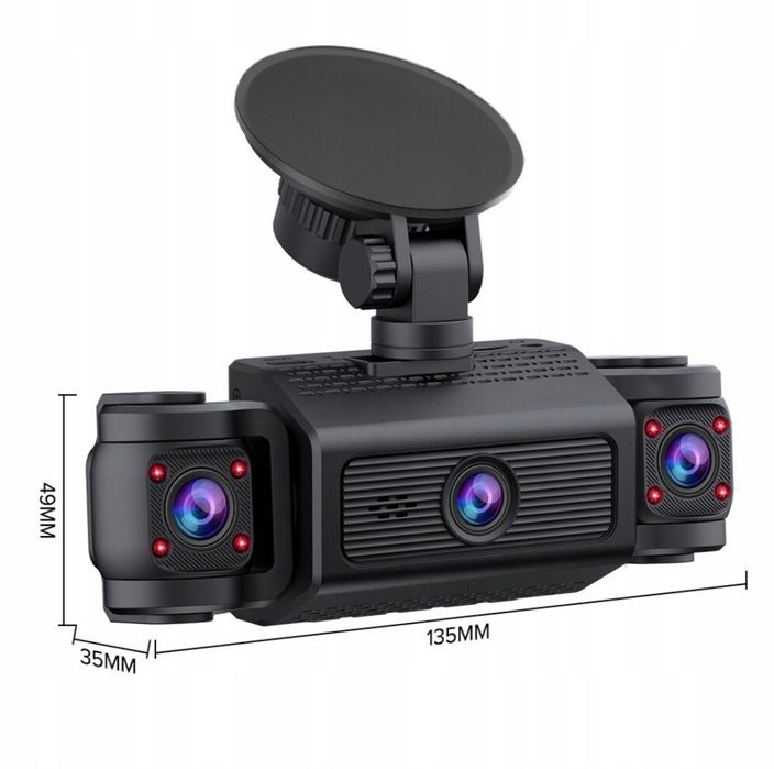 Kamera samochodowa 360° 4x Full HD 1080P G-Sensor IR Noc Parkowanie PL