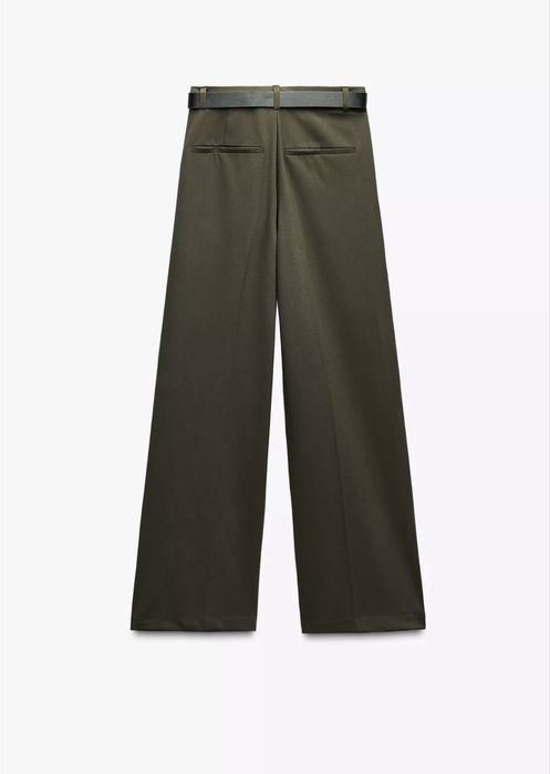 Штани палаццо Zara рр М хакі брюки з поясом широкие кюлоти