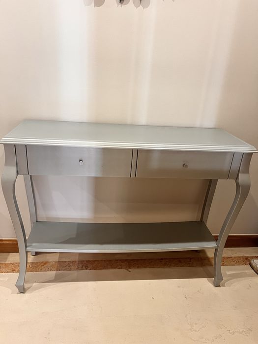 Consola madeira prateada