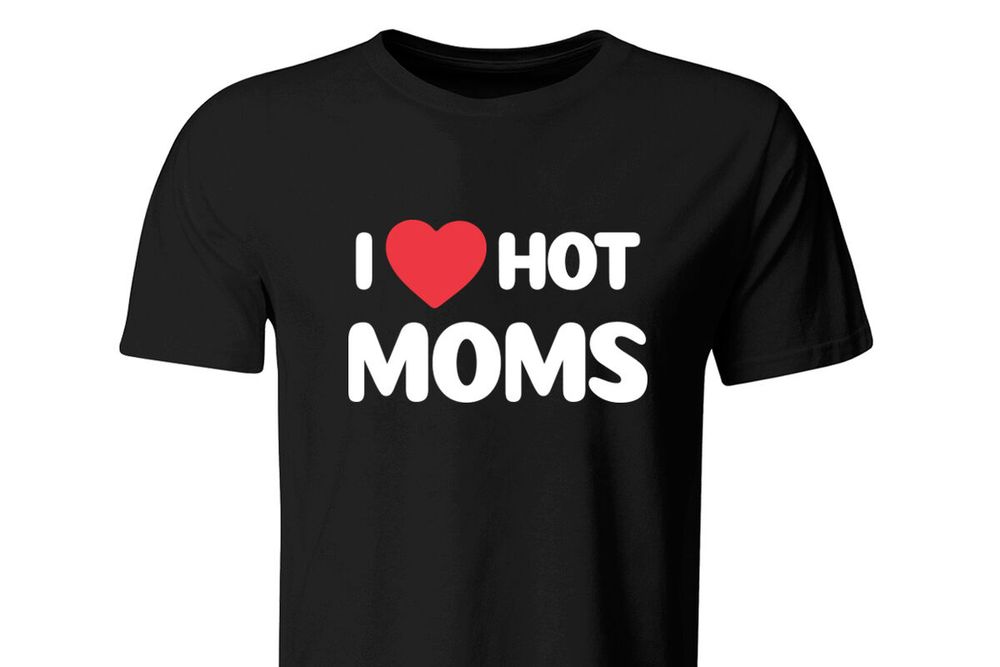 Śmieszny t-shirt I Love Hot Moms, czarna, roz. M