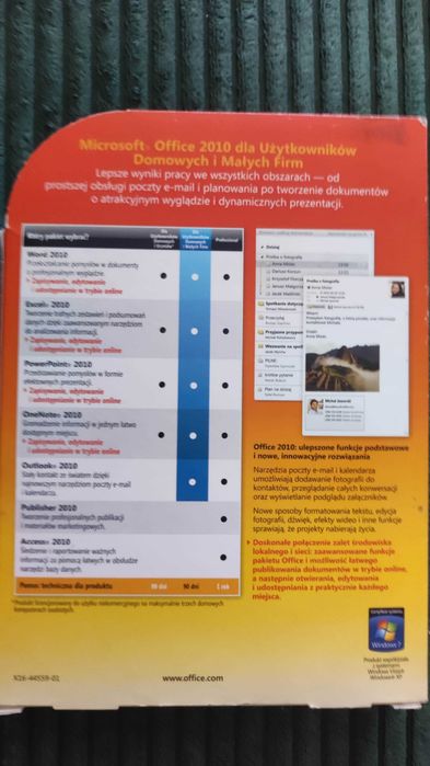Microsoft Office 2010 Home & Business PL BOX | Licencja Wieczysta | Komplet