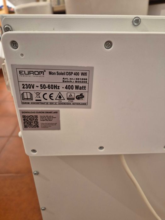 Aquecedor Painel Infravermelho EUROM 400W com Wifi (Como Novo)