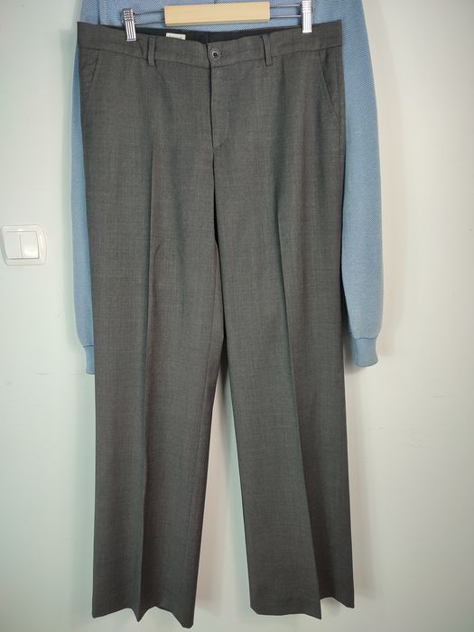 Filippa K grafitowe spodnie męskie wełniane XL klasyczne loose fit ele