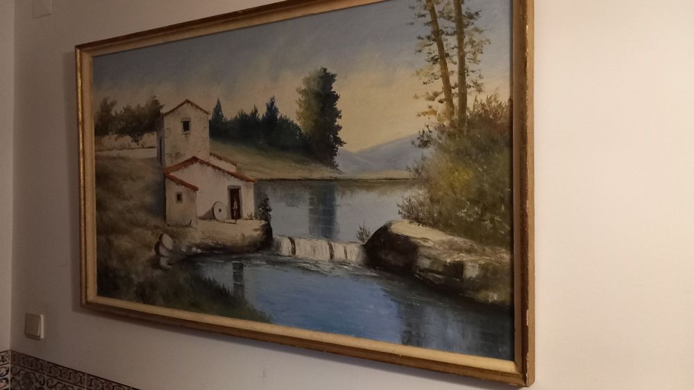 Quadro Vintage com paisagem rural