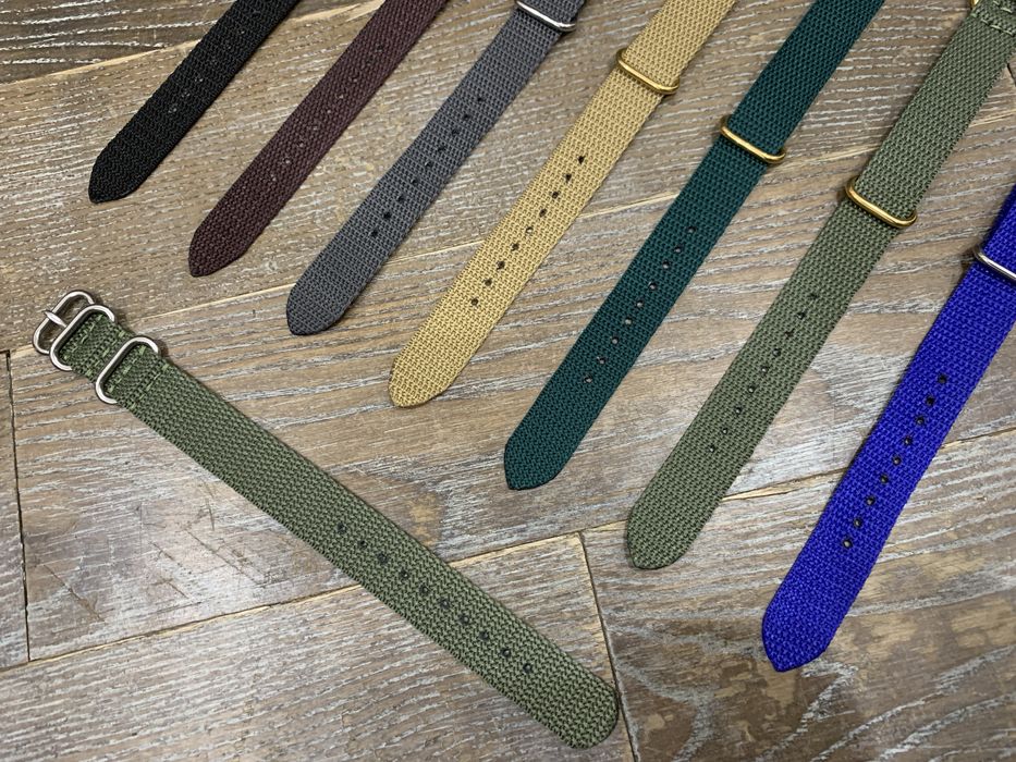 Армейский нейлоновый, тканевый ремешок Zulu, Nato ручной работы