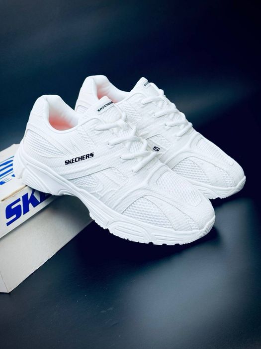Skechers  мужские кожаные/летняя новинка Скетчерс/sketchers кросовки мужские белые Новинка Лето 2026 кросівки Скетчерс чоловічі білі літні красовки