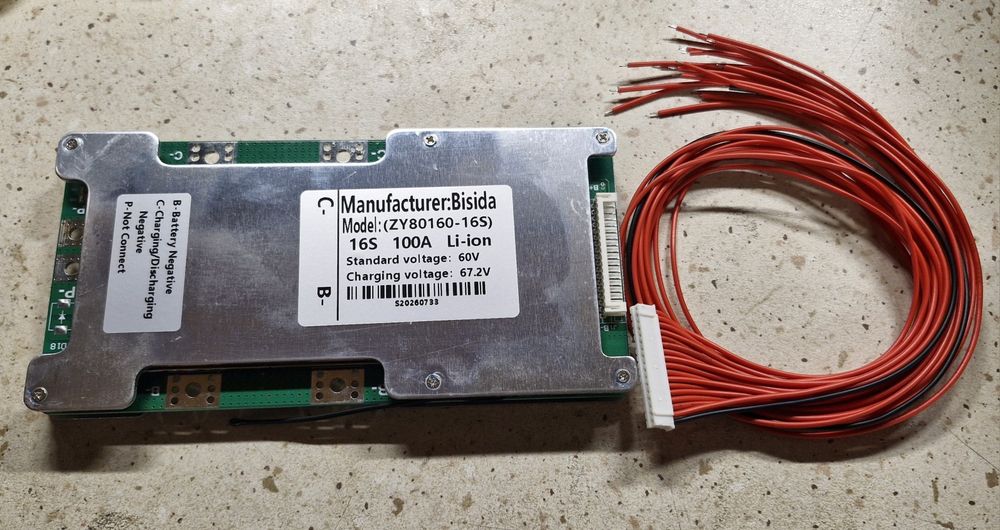 BMS 16s 100A max 350A 59,2v 67,2v 18650