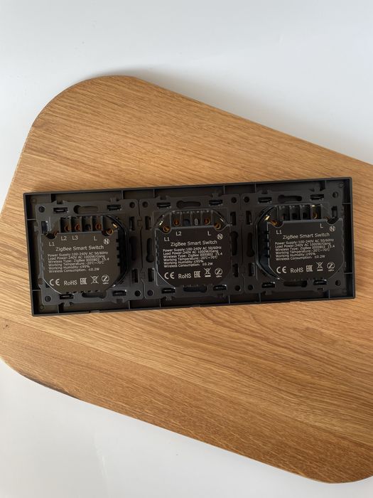 Вимикач чорний матовий Zigbee, розумний смарт вимикач дротовий