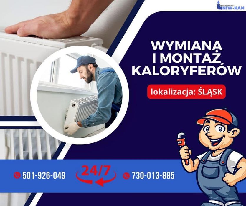 WYMIANA I MONTAŻ KALORYFERÓW-tanio, fachowo i solidnie