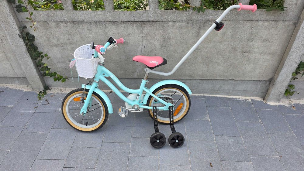 Rower rowerek dziecięcy Su Baby 14" z drążkiem do prowadzenia