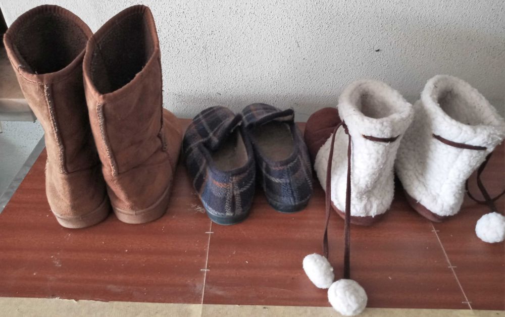 Conjunto 3 Pares Pantufas Chinelos 38