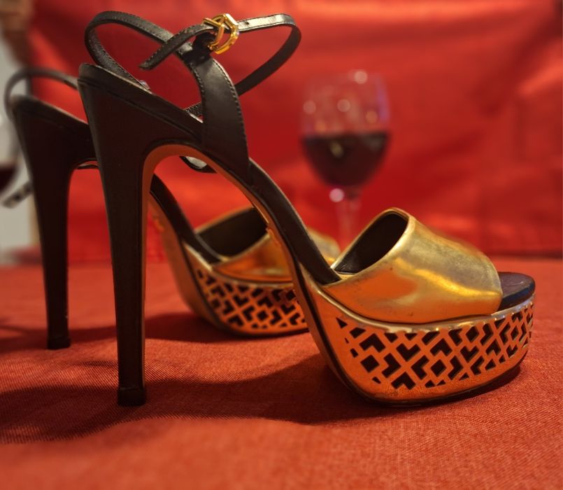 Szpilki sandałki Kazar 38 piękne wysoki obcas