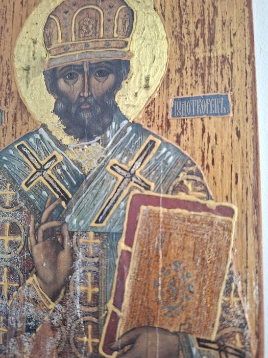 Piękna ikona na drewnie