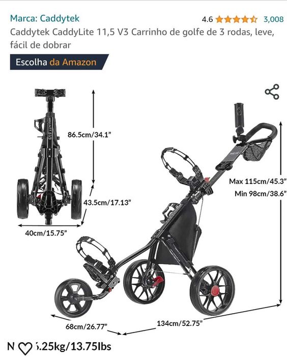 Carrinho de golf NOVO Caddy Tec