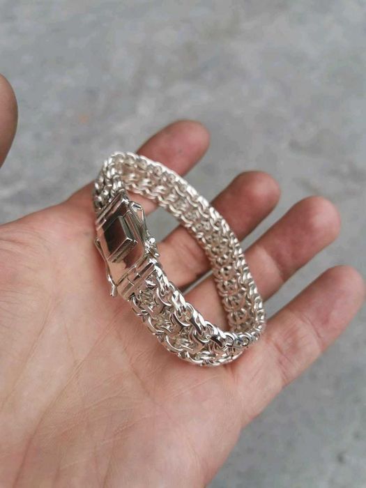 Срібний браслет 60г чоловічий, мужской серебряный браслет 925